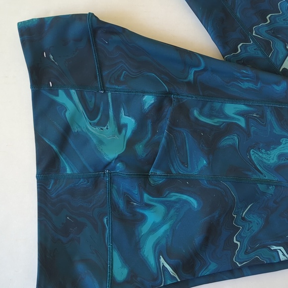 Tek Gear Ultra Stretch High-Waisted Side Pockets Leggings LARGE Green Blue - Picture 13 of 14